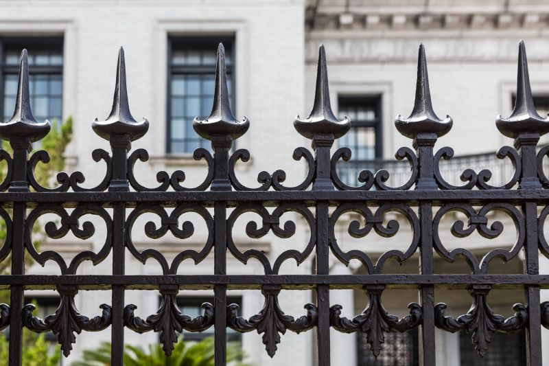 Black Iron Fence Installation