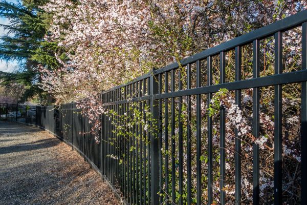Black Metal Fence Installation