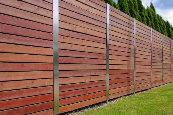 Wood Plank Fence Installation